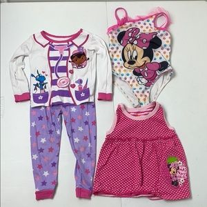 Disney Girls Lot Pajamas Swimsuit Top 3T Minnie